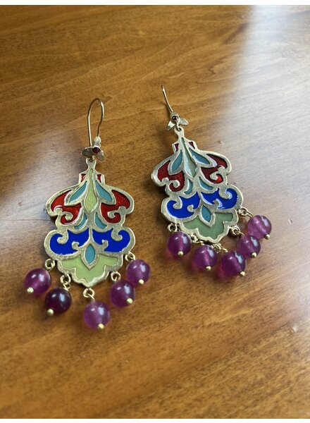Ikat Jewelry Purple Royal Earrings