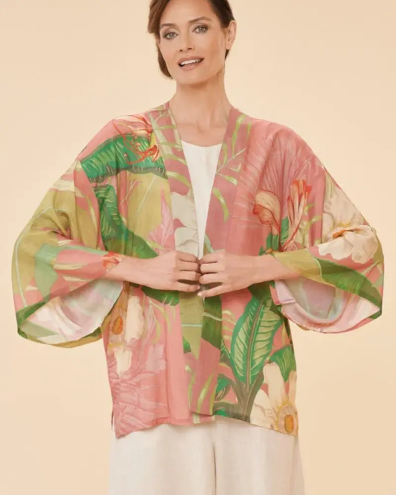 Powder Design Delicate Tropical Candy Short Kimono