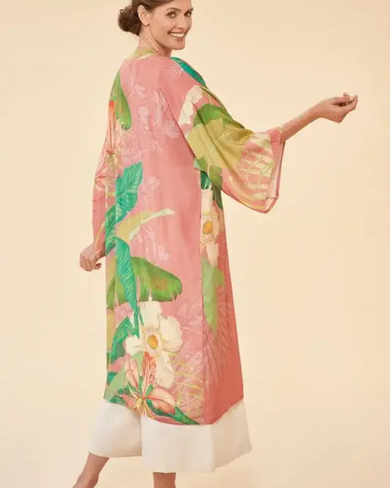 Powder Design Delicate Tropical Candy Long Kimono