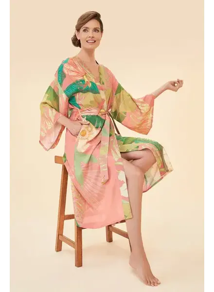 Powder Design Delicate Tropical Candy Long Kimono