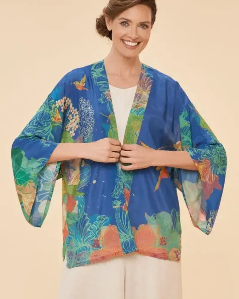 Powder Design Hummingbird Denim Short Kimono Jacket
