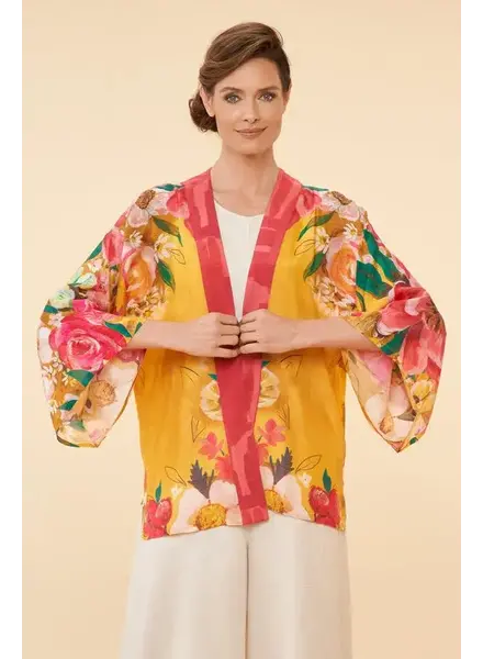 Powder Design Powder Impressionist Floral Short Kimono Jacket