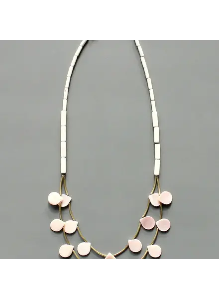 David Aubrey Mother of Pearl Double Strand Necklace