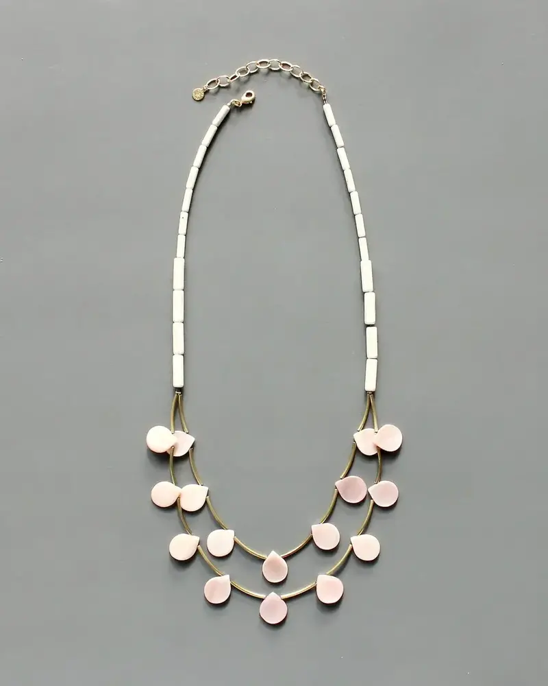 David Aubrey Mother of Pearl Double Strand Necklace
