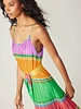 Current Air Color Block Pleated Cami Dress