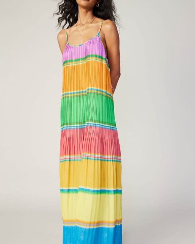 Current Air Color Block Pleated Cami Dress