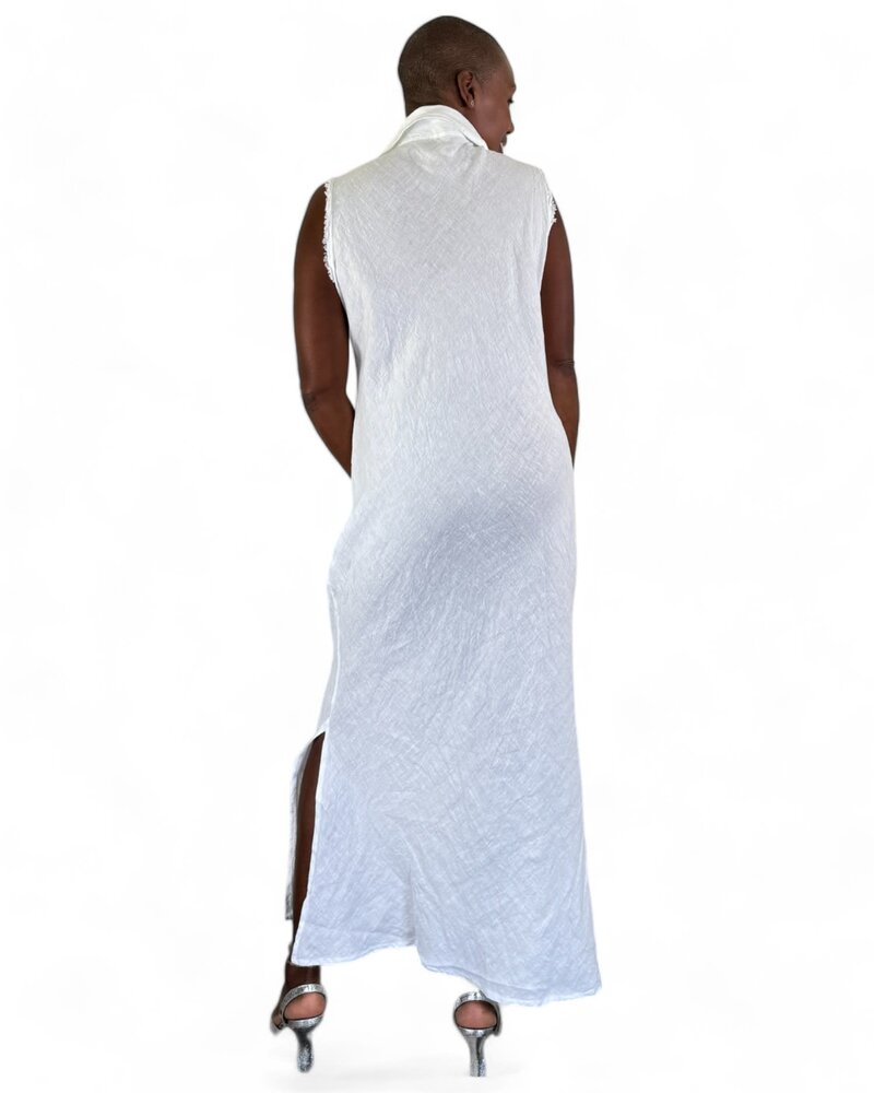 Milio Milano Linen Collared Sleeveless Dress