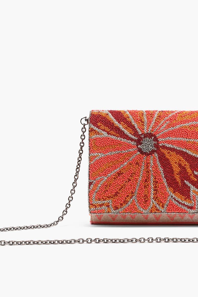 America Beyond Poppy Floral Beaded Clutch