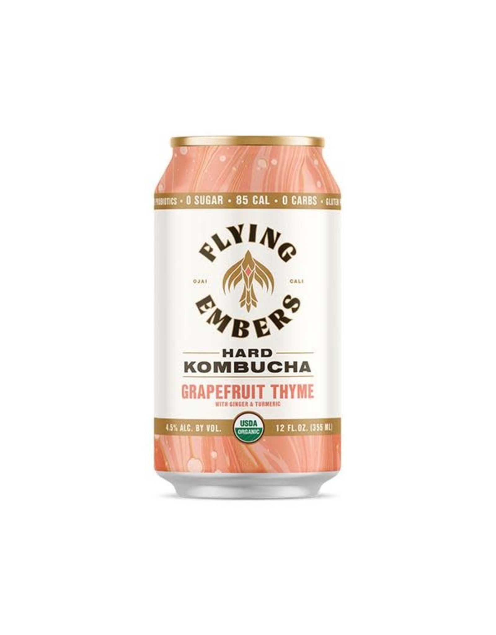 Flying Embers Grapefruit & Thyme Kombucha 4pk can The Wine Seller