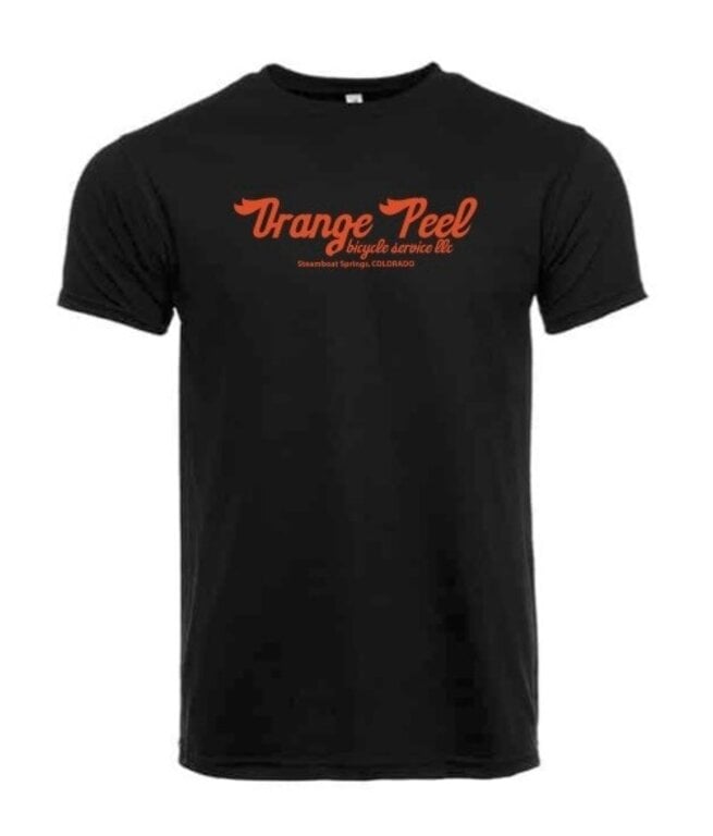 Orange Peel Custom OP Women's Black T-Shirt Orange Logo