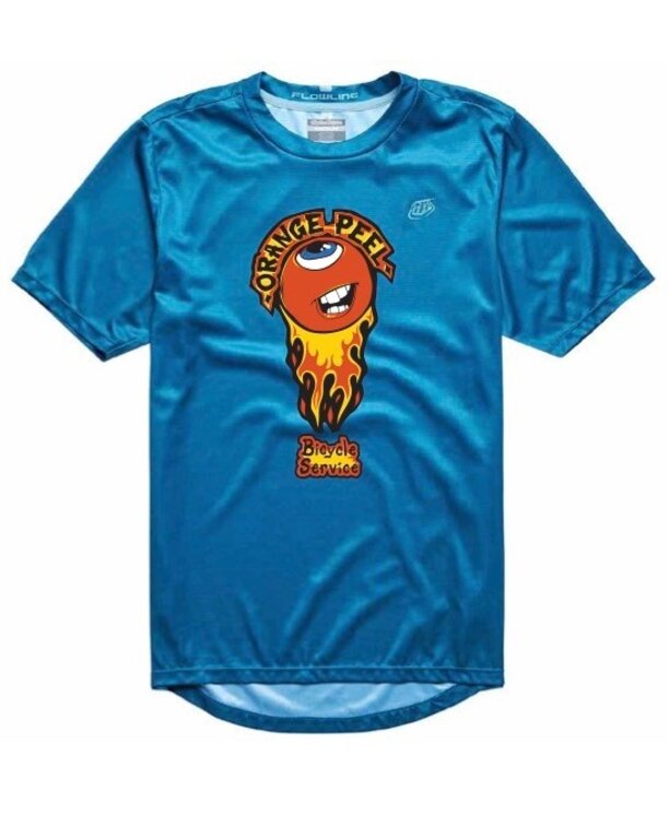 ORANGE PEEL & TLD FLOWLINE FLAMING ORANGE CUSTOM JERSEY SMALL SLATE BLUE