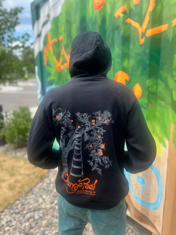 Orange Peel Custom OP Hoodie Black with Orange Tree Logo