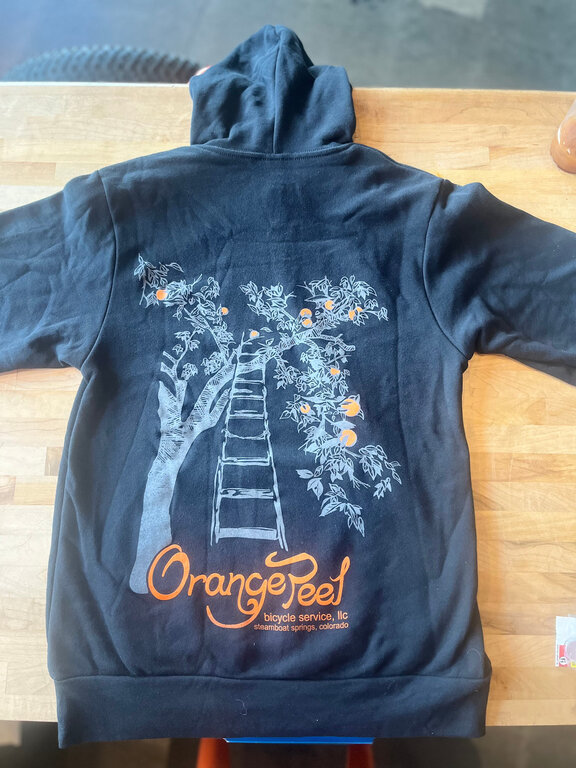 Orange Peel Custom OP Hoodie Black with Orange Tree Logo
