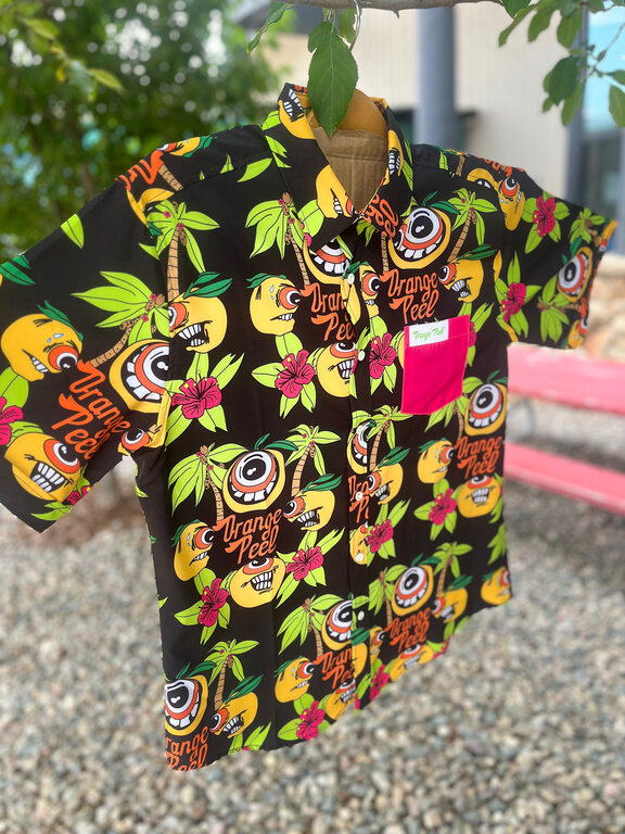 Orange Peel Pink Pocket Party Shirt by Party Shirt International