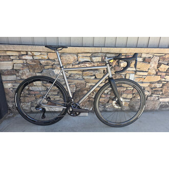 Orange Peel Custom Moots VaMoots RCS BRUSHED 56cm Shimano Ultegra Di2 2x HED Vanquish Custom Bike