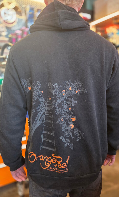 Orange Peel Custom OP Hoodie Black with Orange Tree Logo