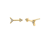 LIZZIE MANDLER MINI ARROW STUD (SINGLE) - WITH WHTIE DIAMONDS
