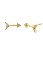 LIZZIE MANDLER MINI ARROW STUD (SINGLE) - WITH WHTIE DIAMONDS