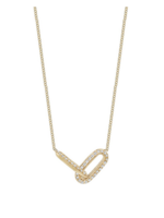 LIZZIE MANDLER ONE-SIDED PAVE LINKED NECKLACE