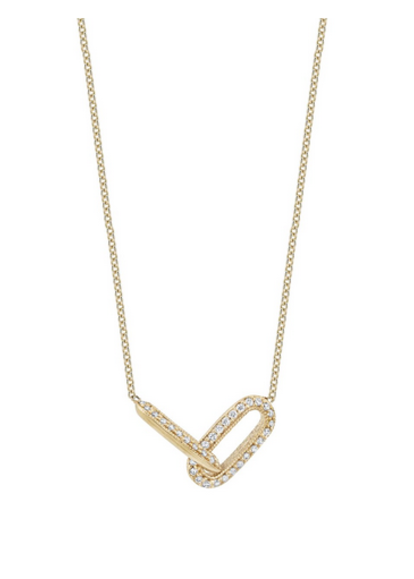 LIZZIE MANDLER ONE-SIDED PAVE LINKED NECKLACE