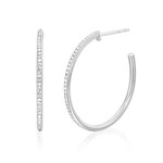 EF COLLECTION HALF DIAMOND ESSENTIAL HOOP EARRING