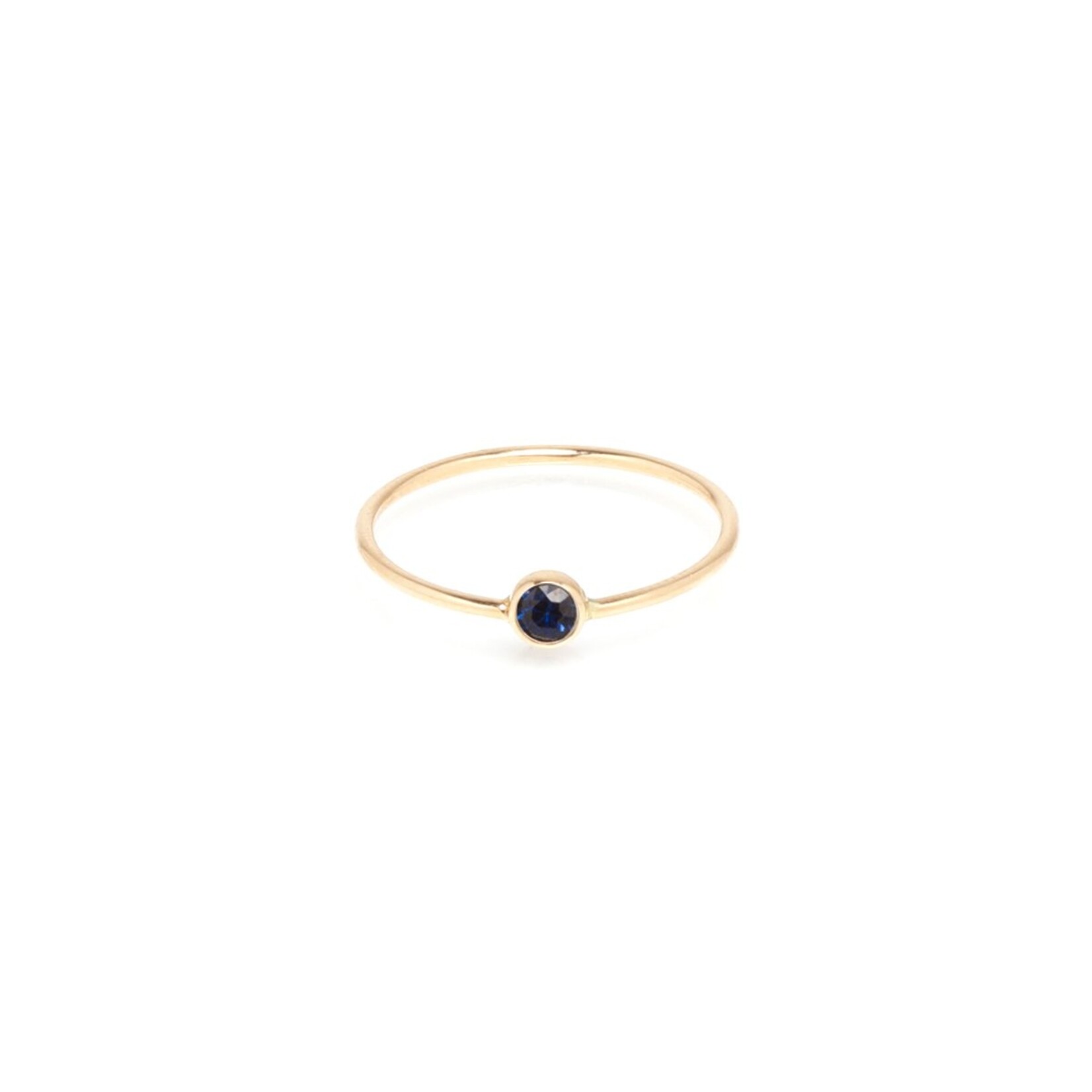 ZOE CHICCO 14K TINY BLUE SAPPHIRE BEZEL RING