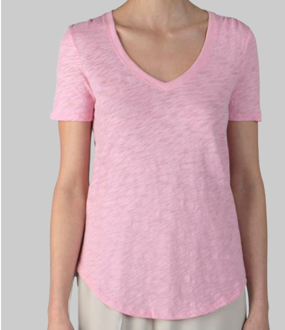 slub jersey s s v neck