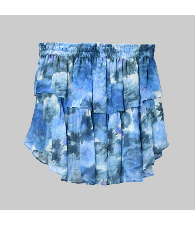 ruffle mini skirt blue