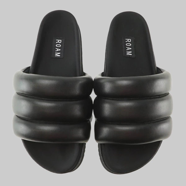 puffy woven slides