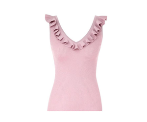 トップス FRILL V NECK KNIT TOPS Ruffle V-Neck Top | Talbots