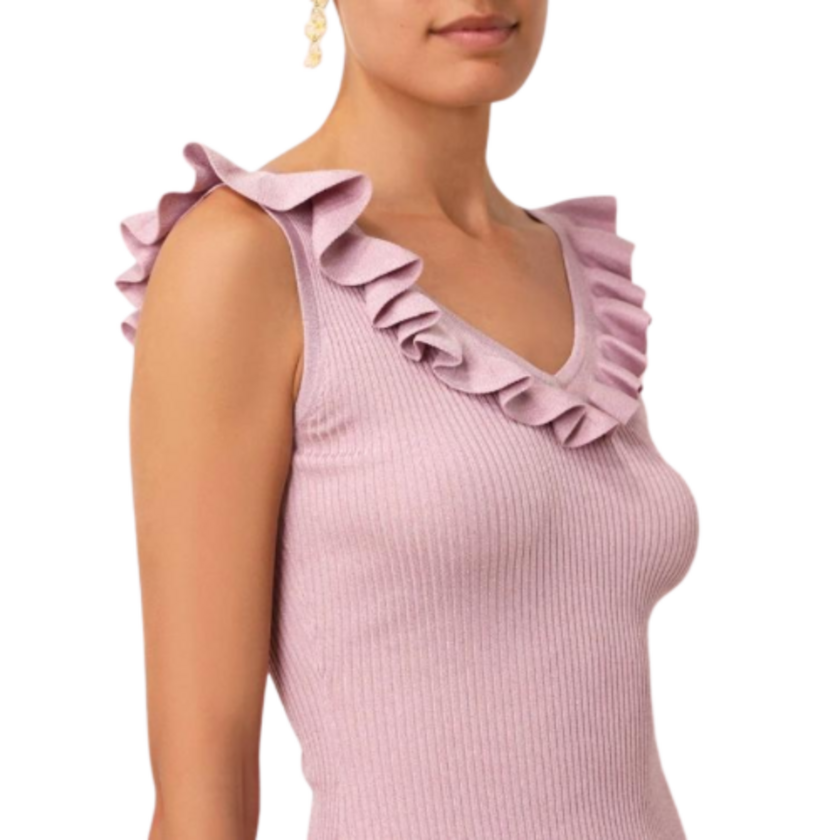 ZIMMERMANN AUGUST FRILL V-NECK TOP