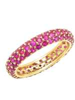 ERINESS 14K YELLOW GOLD RUBY DOMED RING