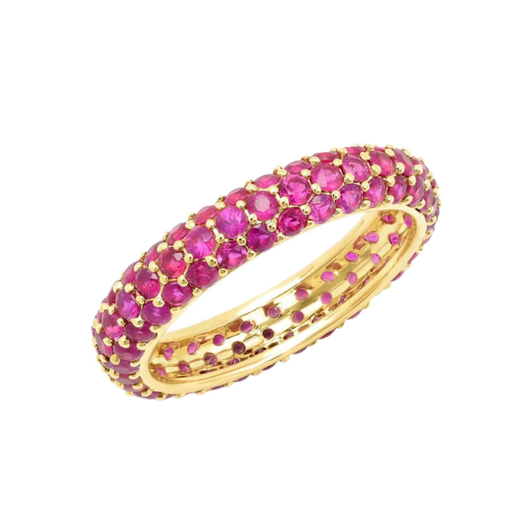 ERINESS 14K YELLOW GOLD RUBY DOMED RING