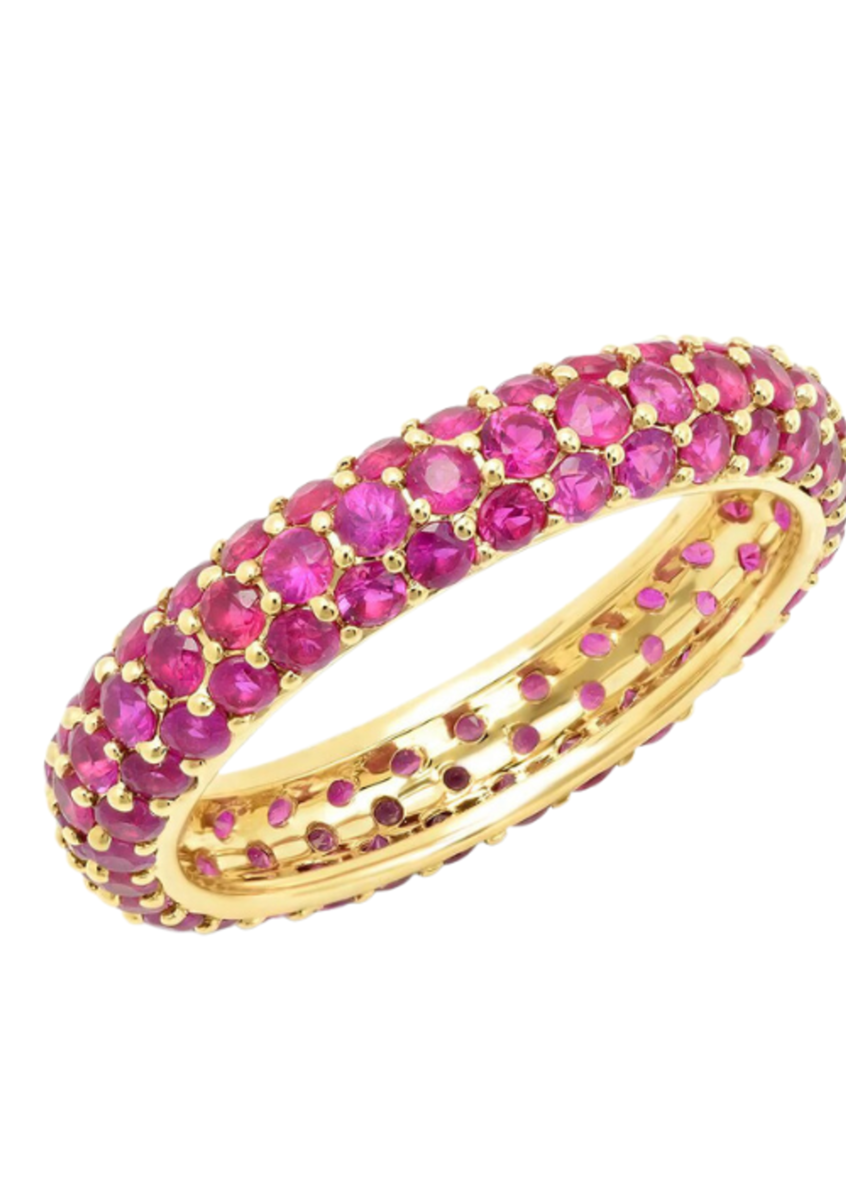 ERINESS 14K YELLOW GOLD RUBY DOMED RING