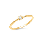 ERINESS 14K YELLOW GOLD DIAMOND PRINCESS CUT PINKY RING