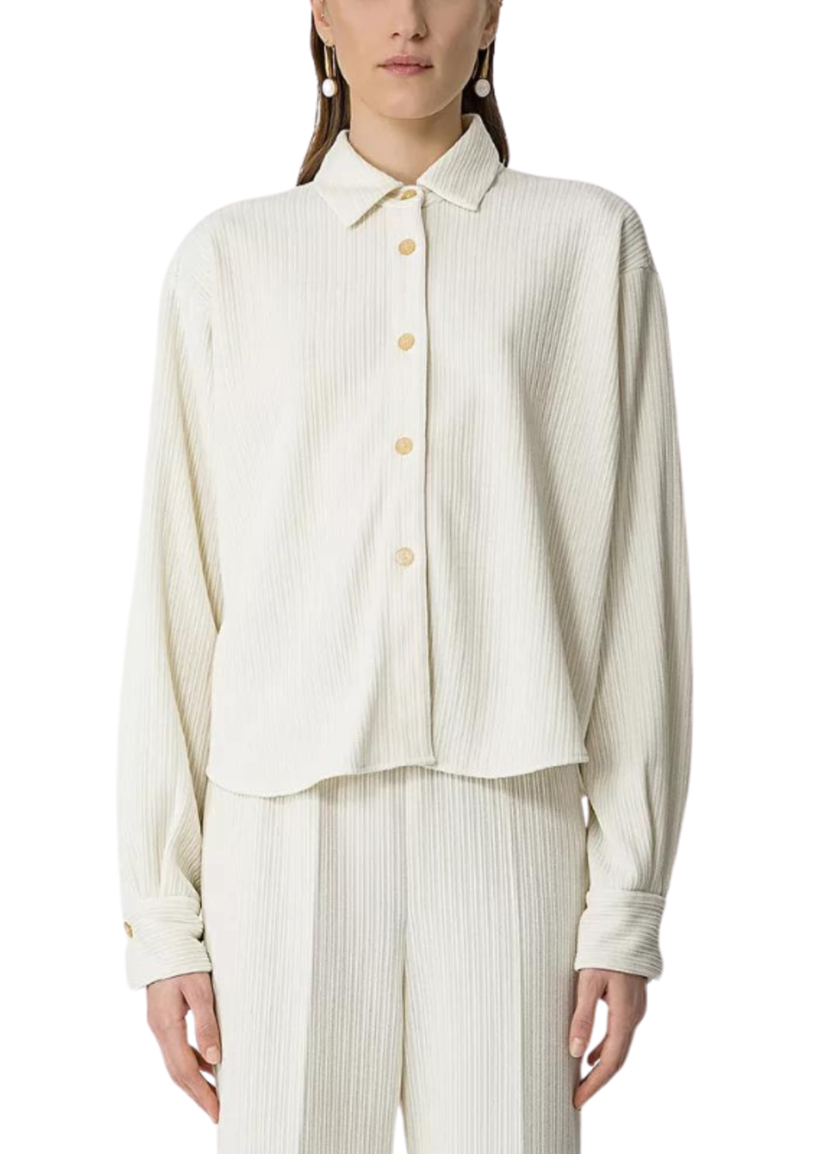 FORTE FORTE KNITTED CORDUROY OVERSIZED SHIRT