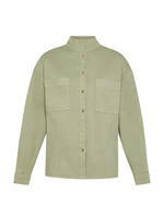 FORTE FORTE PEACHED COTTON TWILL COLLAR SHIRT