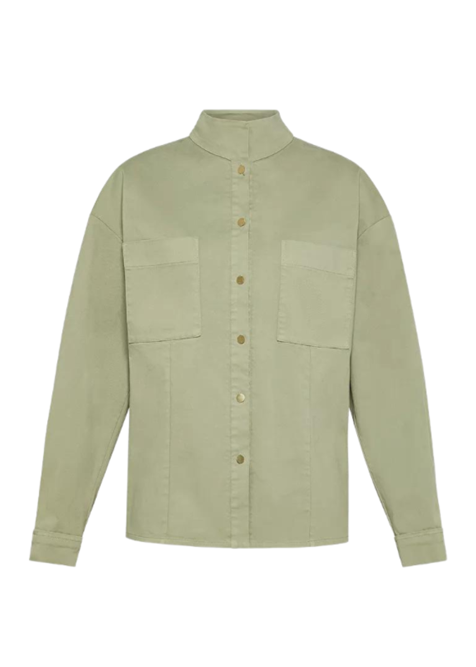 FORTE FORTE PEACHED COTTON TWILL COLLAR SHIRT