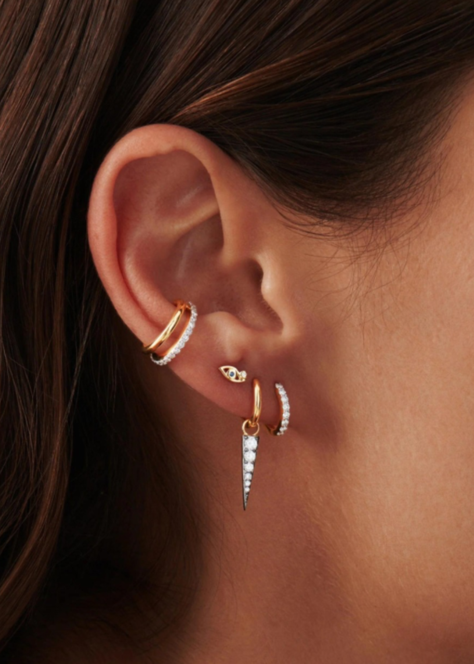 MISSOMA FINE DIAMOND & BLUE SAPPHIRE EYE SINGLE STUD