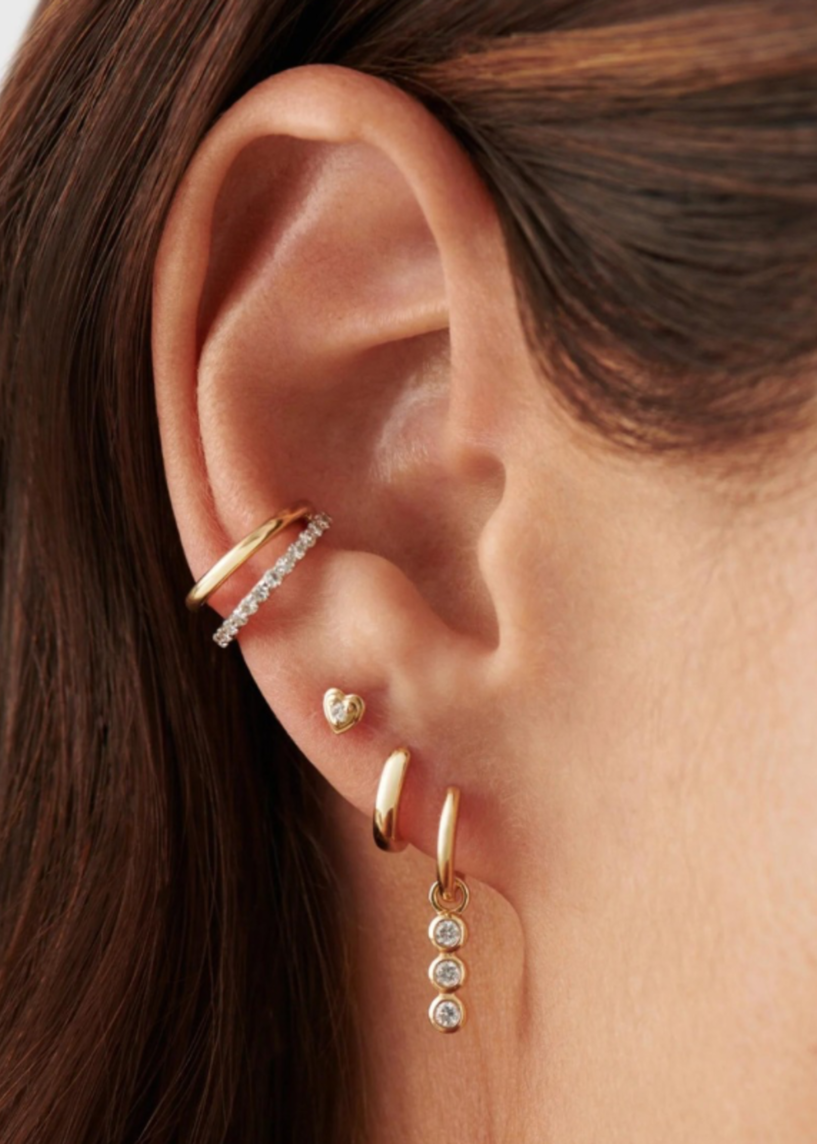 MISSOMA FINE DIAMOND HEART STUD EARRINGS