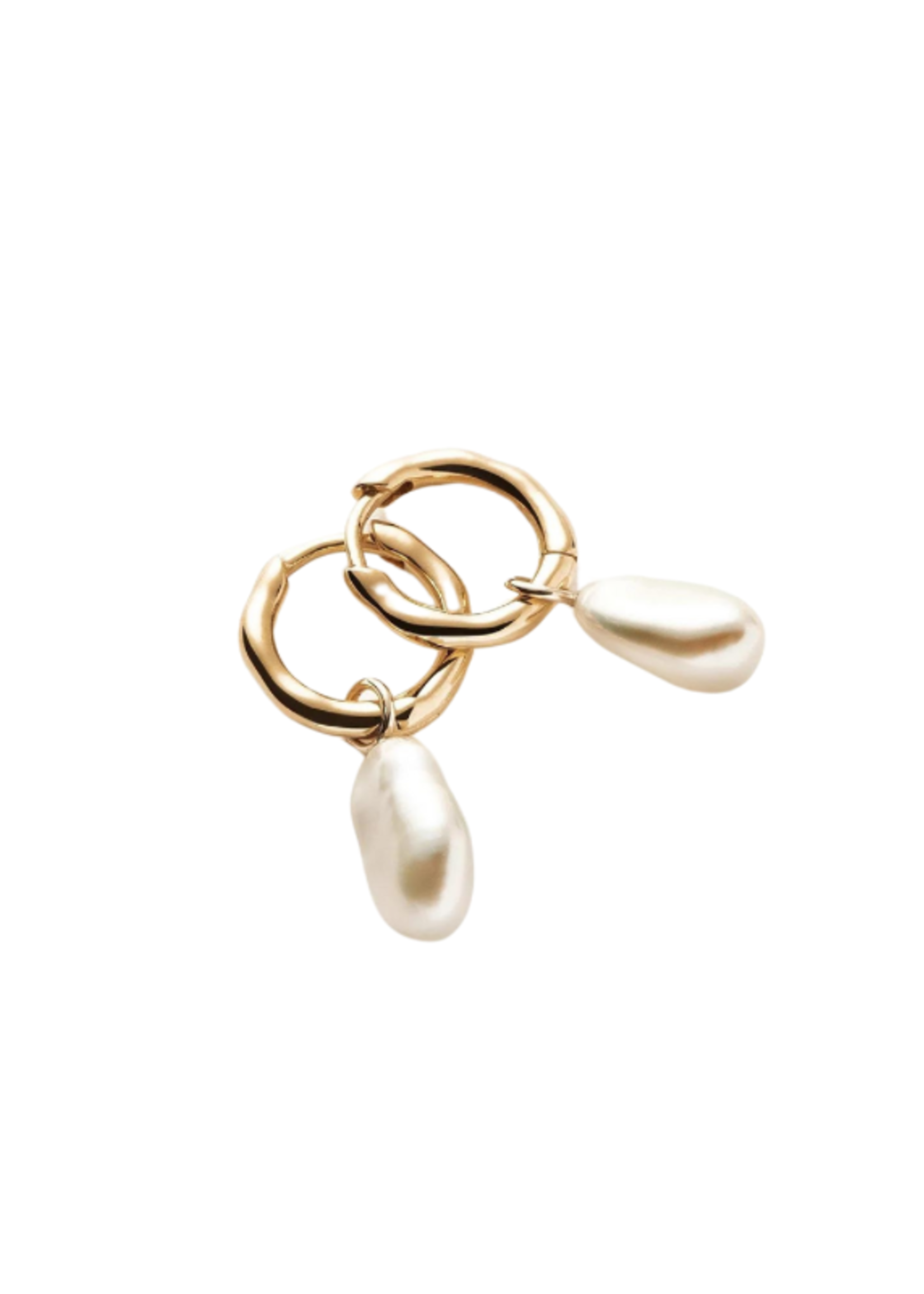 MISSOMA FINE PEARL ORGANIC DROP MINI HOOPS