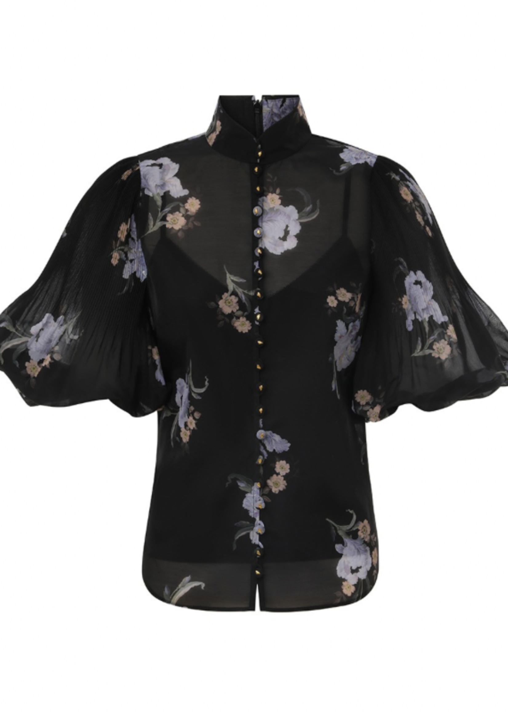 ZIMMERMANN PLEATED BUTTON BLOUSE