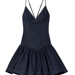 ZIMMERMANN CRUSHED DENIM MINI DRESS