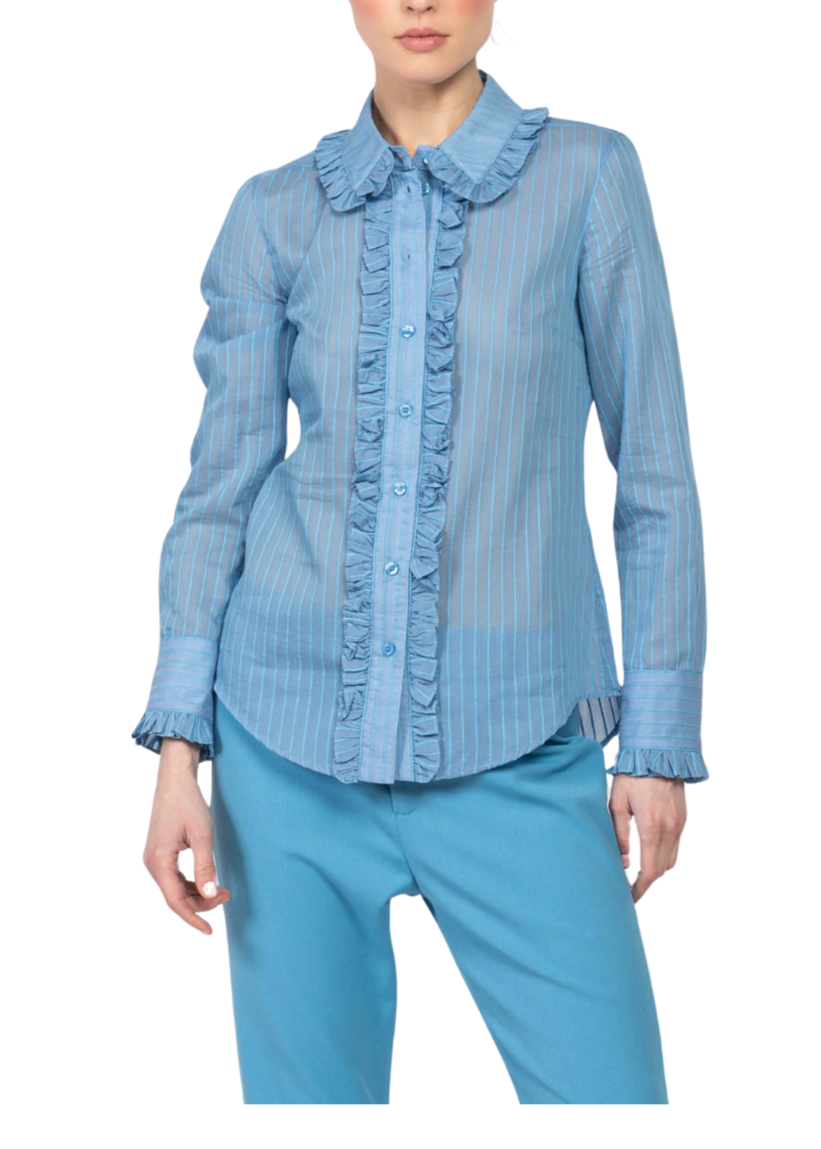 SMYTHE RUFFLE TRIM SHIRT