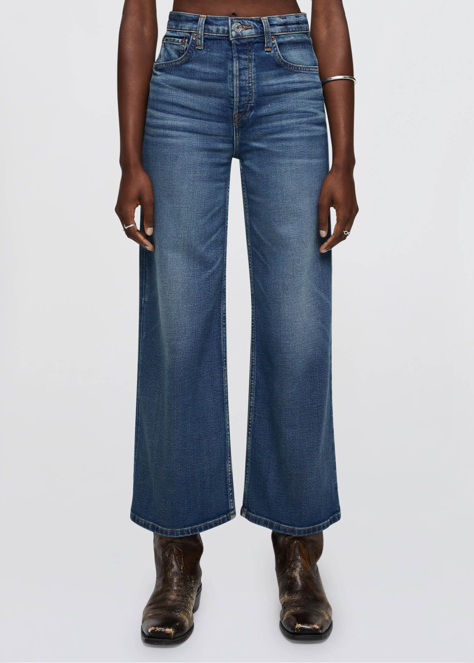 RE/DONE HIGH RISE WIDE LEG CROP