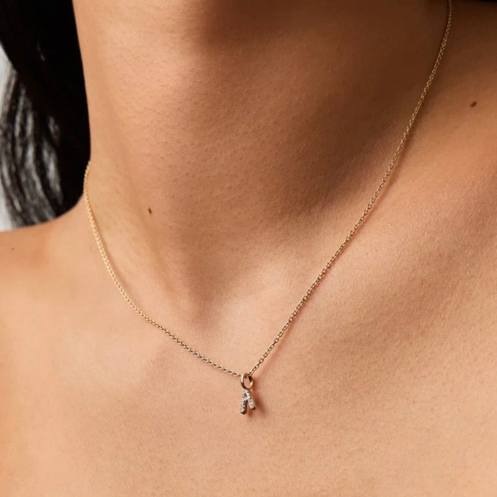 MISSOMA FINE DIAMOND INITIAL MINI PENDANT NECKALCE