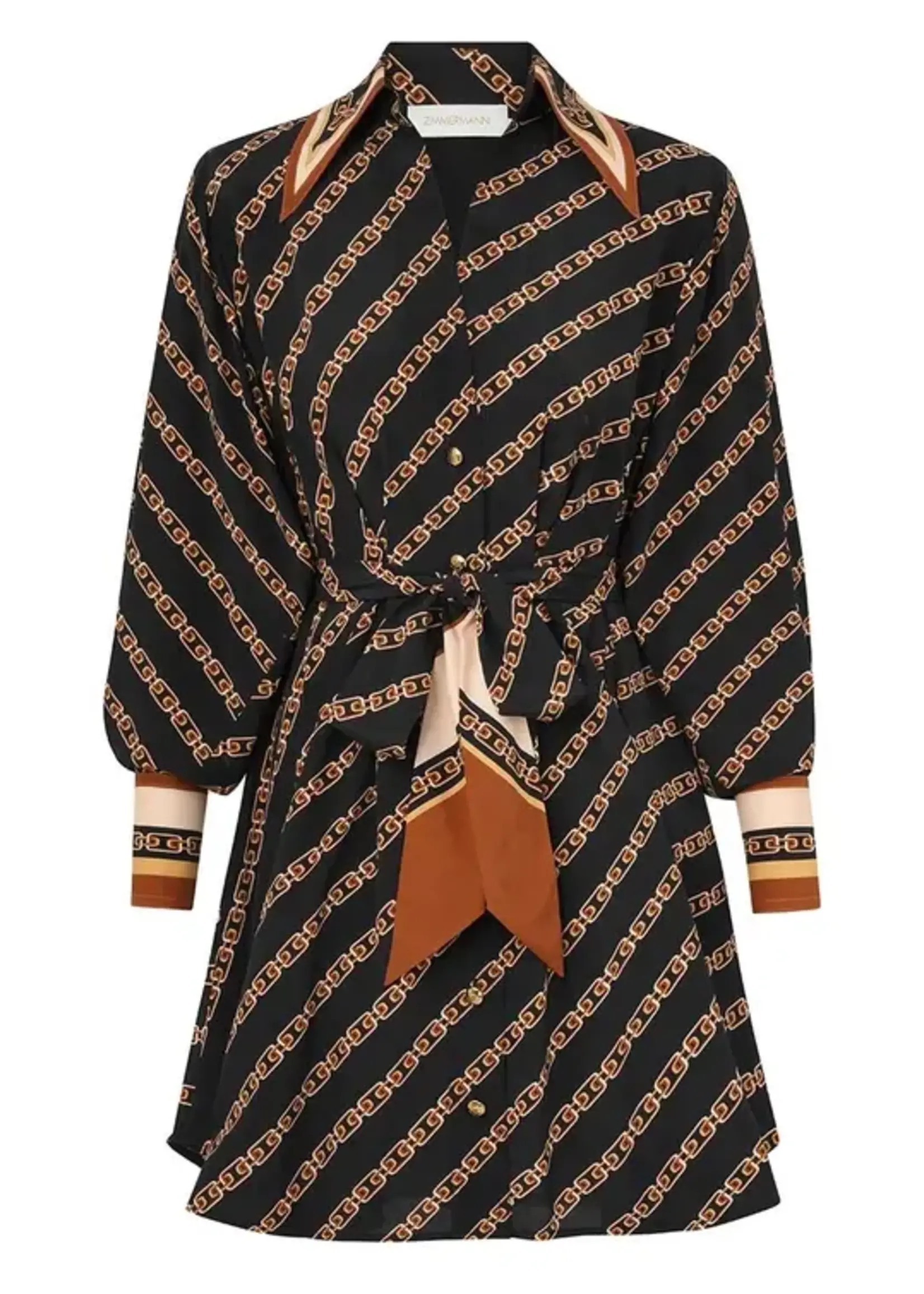 ZIMMERMANN TUCK MINI SHIRT DRESS