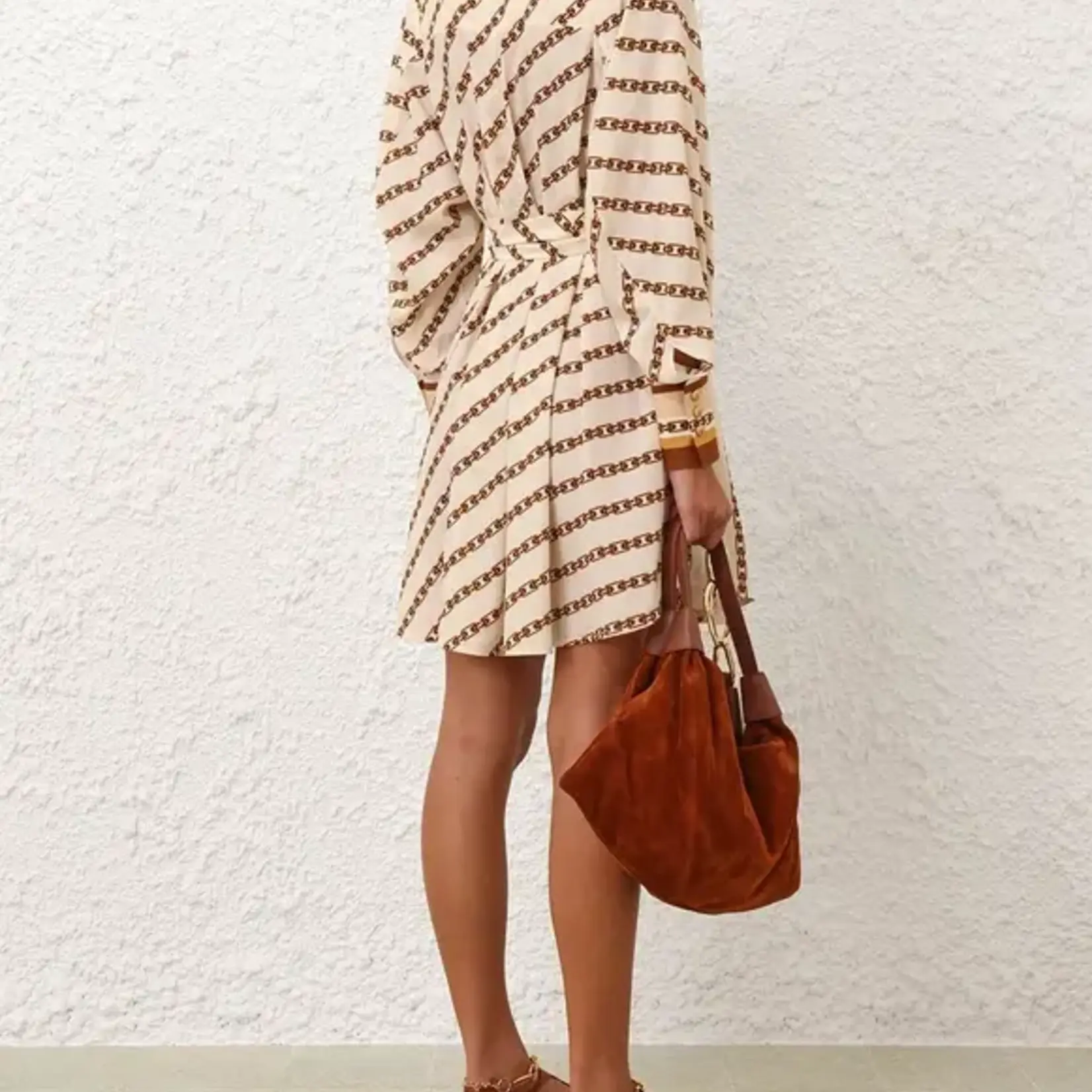 ZIMMERMANN TUCK MINI SHIRT DRESS