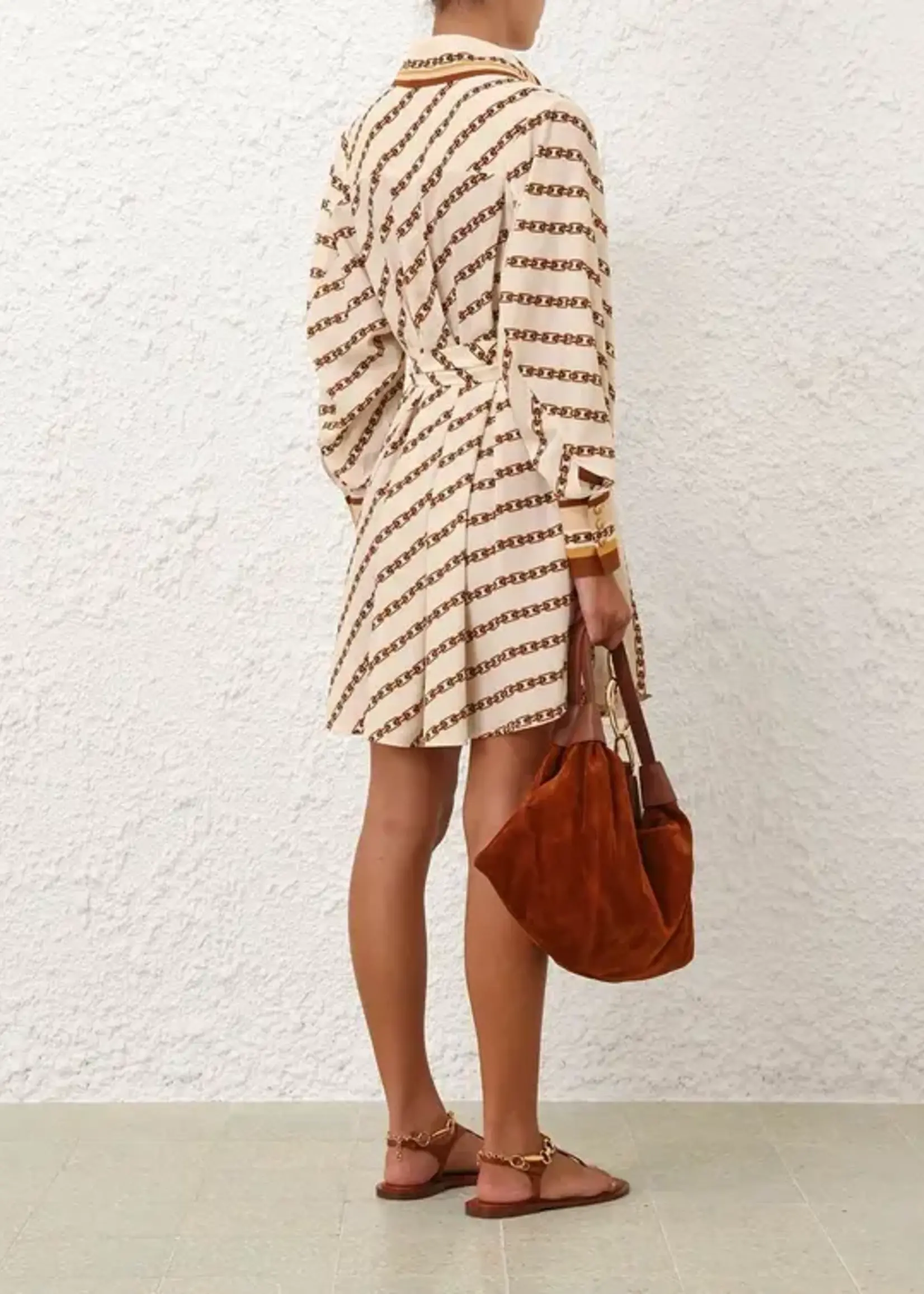 ZIMMERMANN TUCK MINI SHIRT DRESS