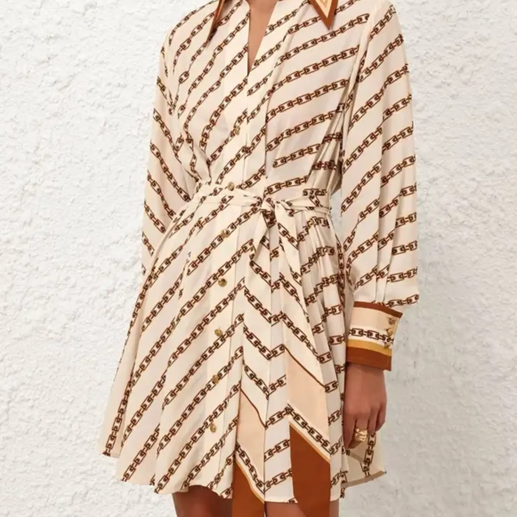 ZIMMERMANN TUCK MINI SHIRT DRESS